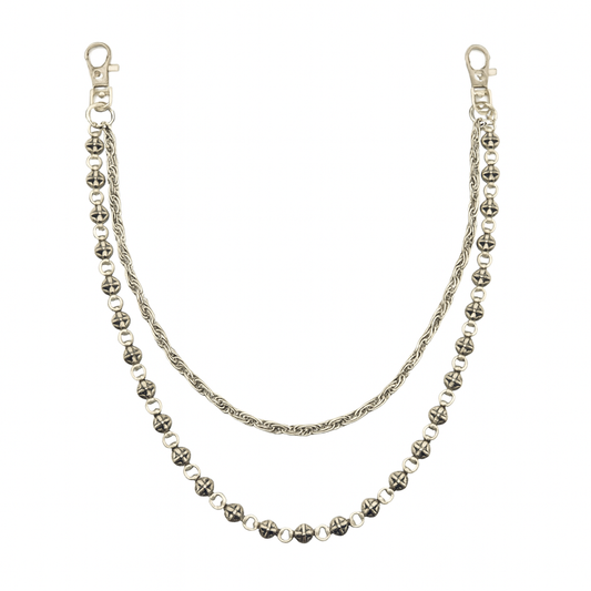 SILVER CHROME DOUBLE CHAIN BELT