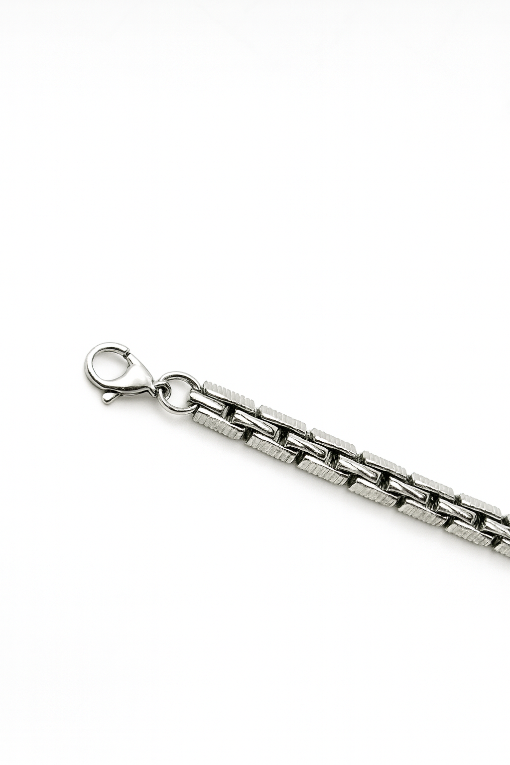 SILVER RECTANGLE LINK BRACELET