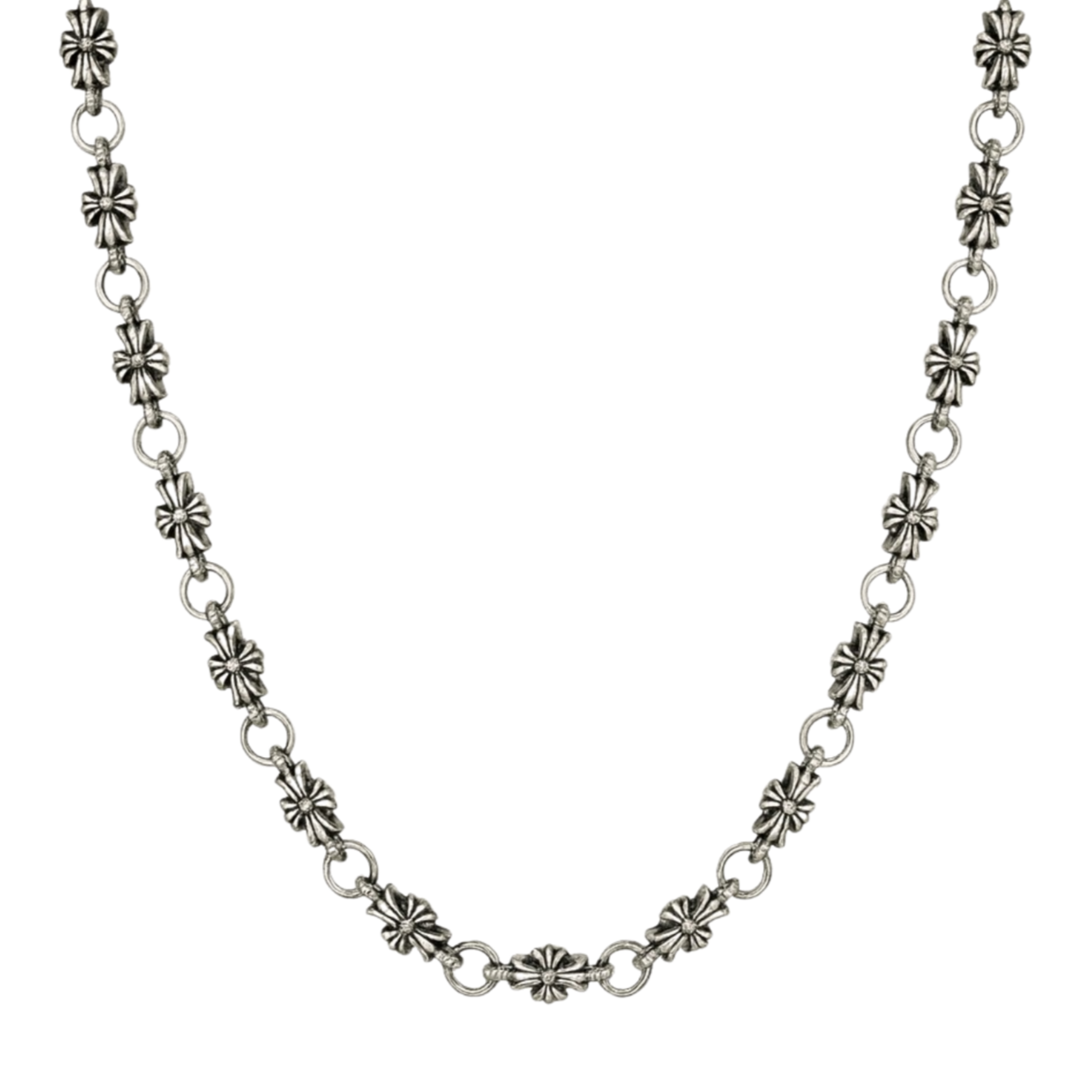 CHROME CROSS NECKLACE