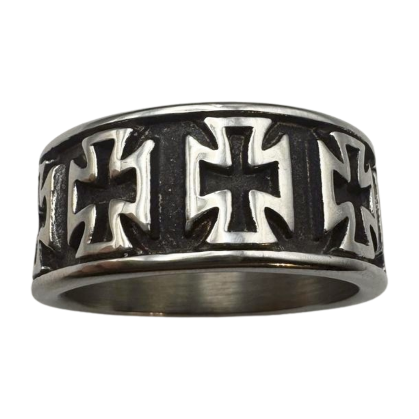 SILVER CROSS RING