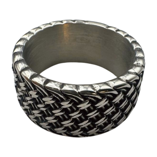 Silver textured ring