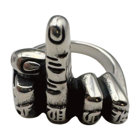 Silver middle finger ring