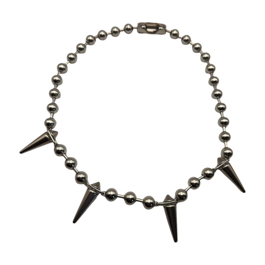 SILVER BEADED SPIKE CHAIN