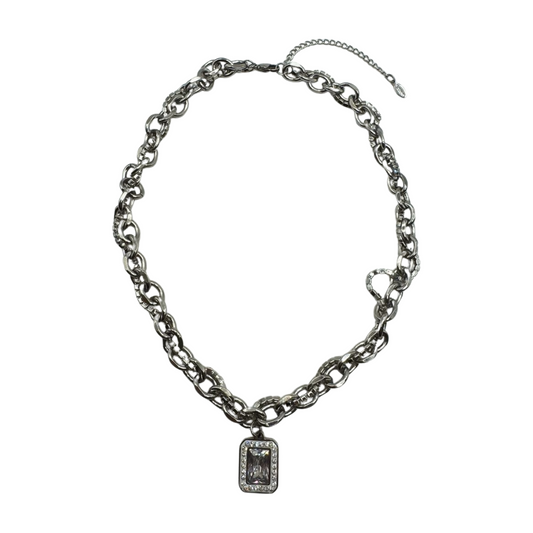 SILVER CRYSTAL DOUBE CHAIN