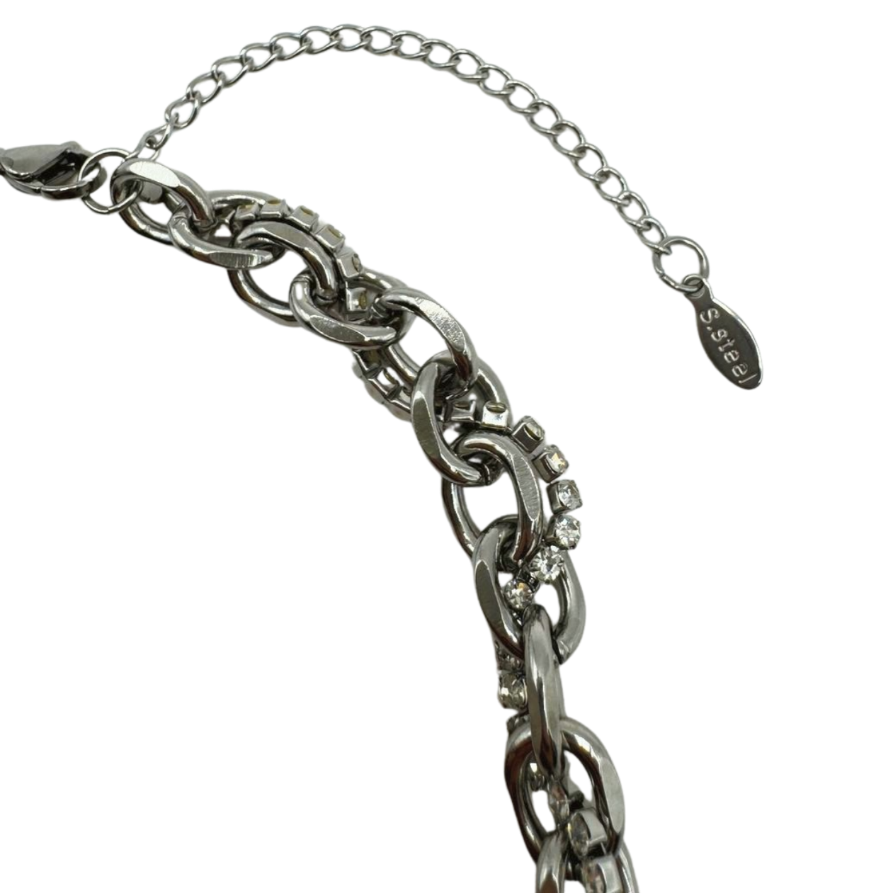 SILVER CRYSTAL DOUBE CHAIN