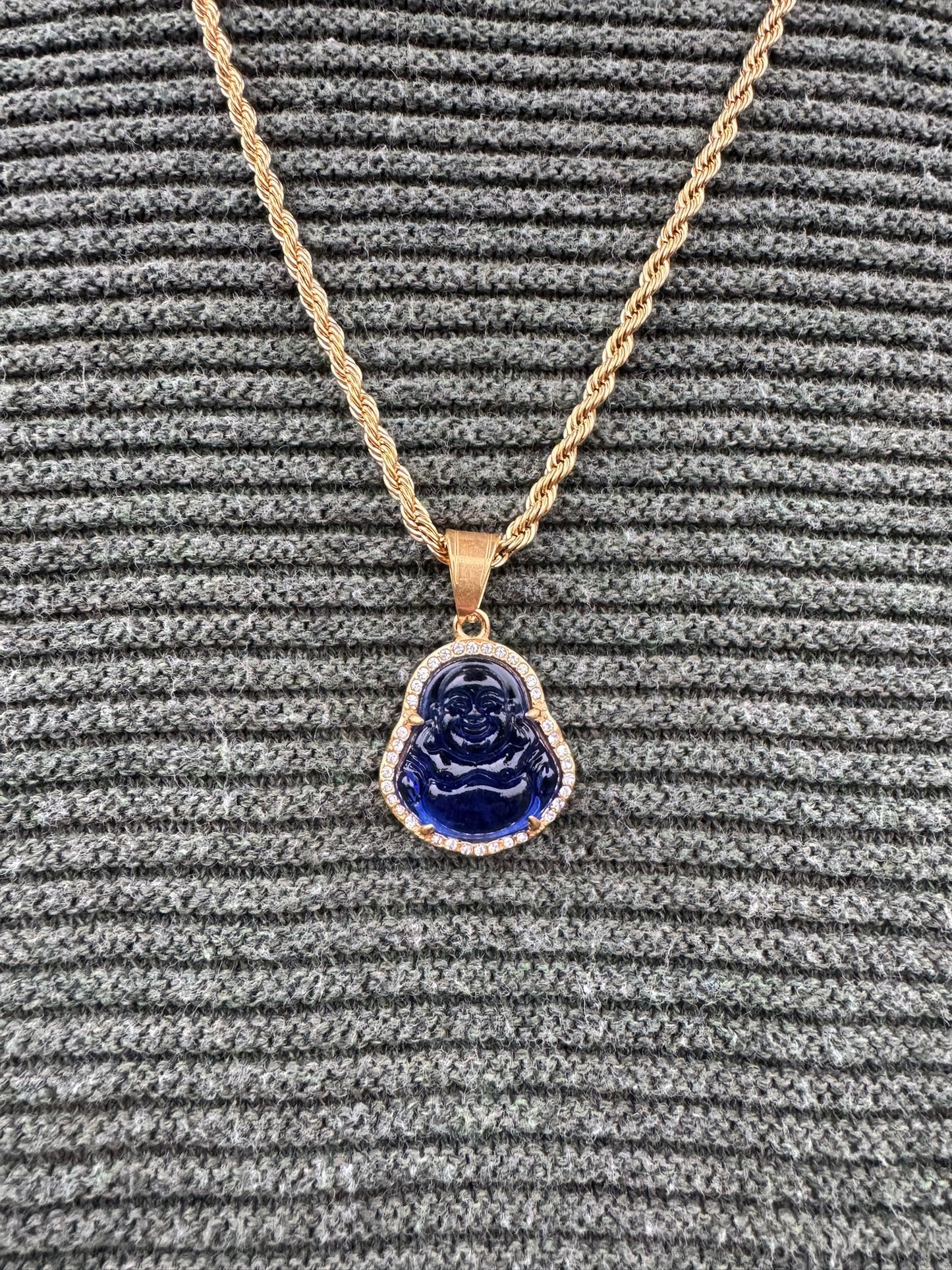 BLUE BHUDDA GEMSTONE CHAIN