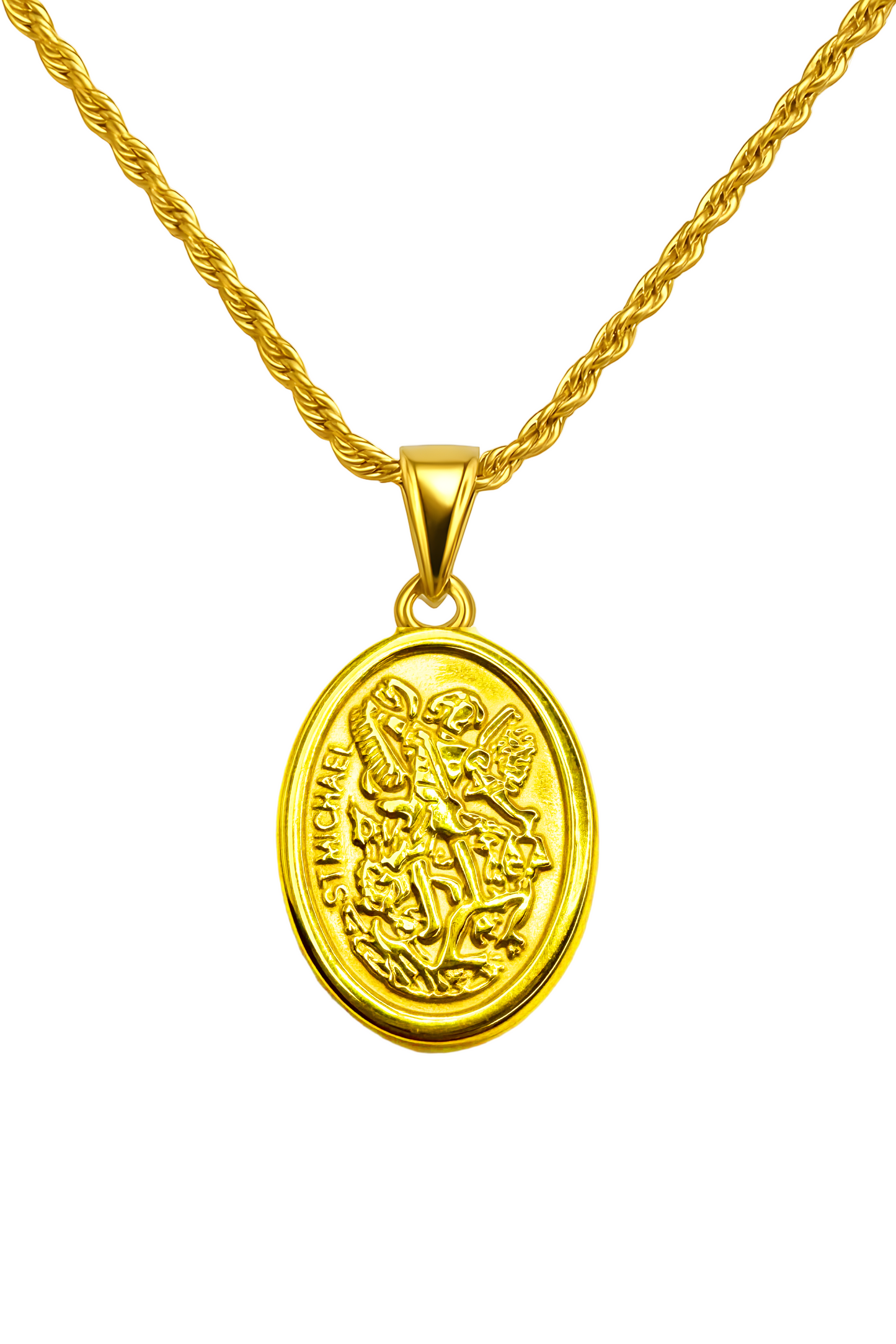 GOLD SAINT MICHEAL NECKLACE