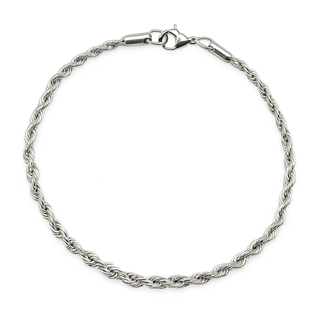 SILVER ROPE CHAIN BRACELET