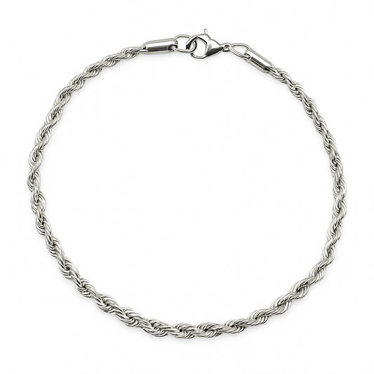 SILVER ROPE CHAIN BRACELET
