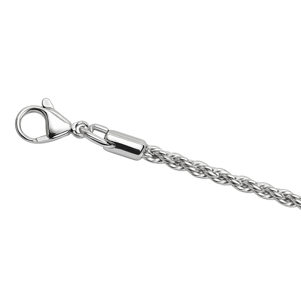 SILVER ROPE CHAIN BRACELET