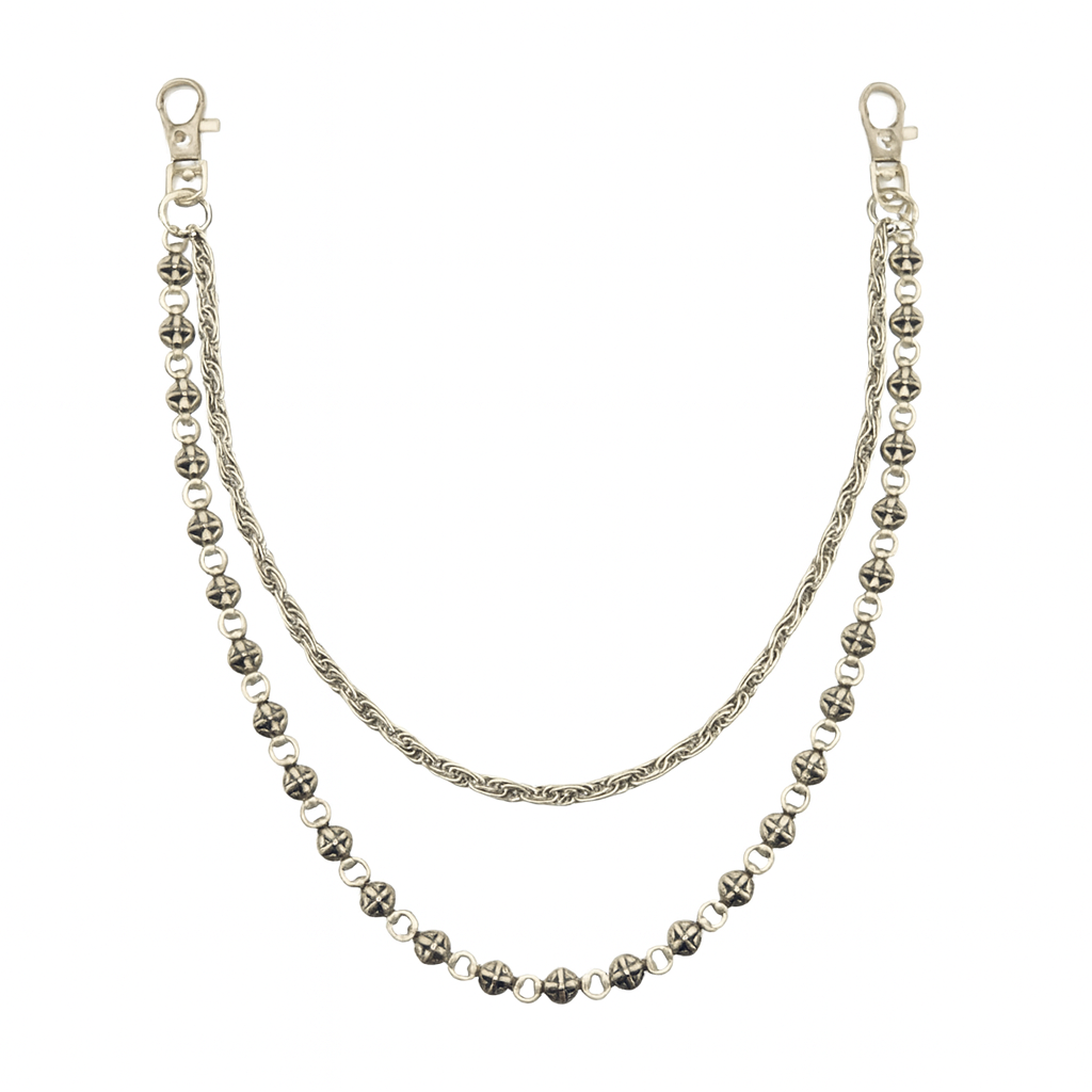 SILVER CHROME DOUBLE CHAIN BELT