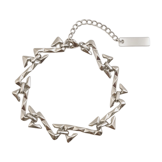 SILVER FACETED BRACELET