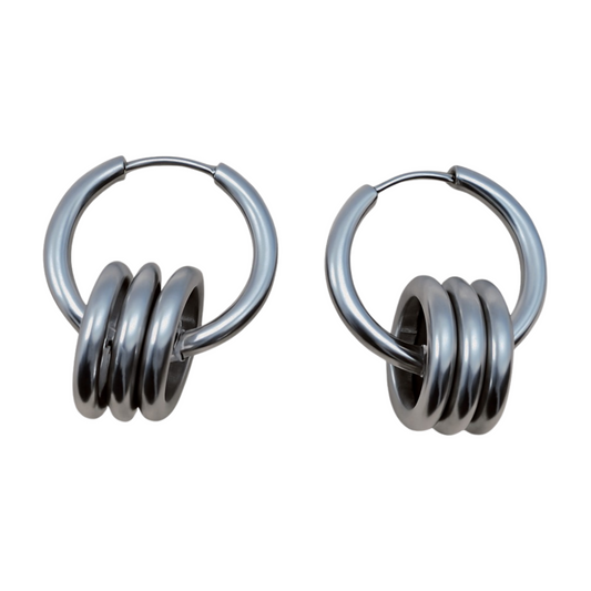 SILVER TRIPLE HOOP