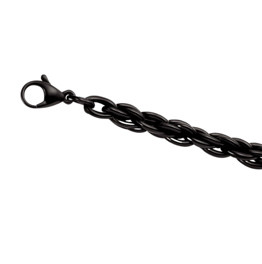 OBISIDIAN ROPE CHAIN BRACELET