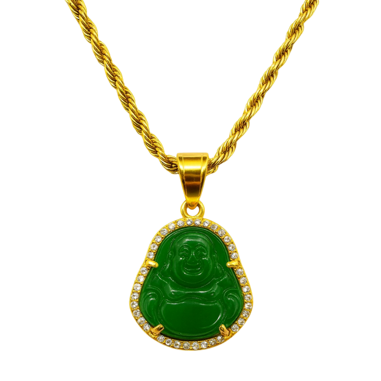 GREEN BHUDDA GEMSTONE CHAIN