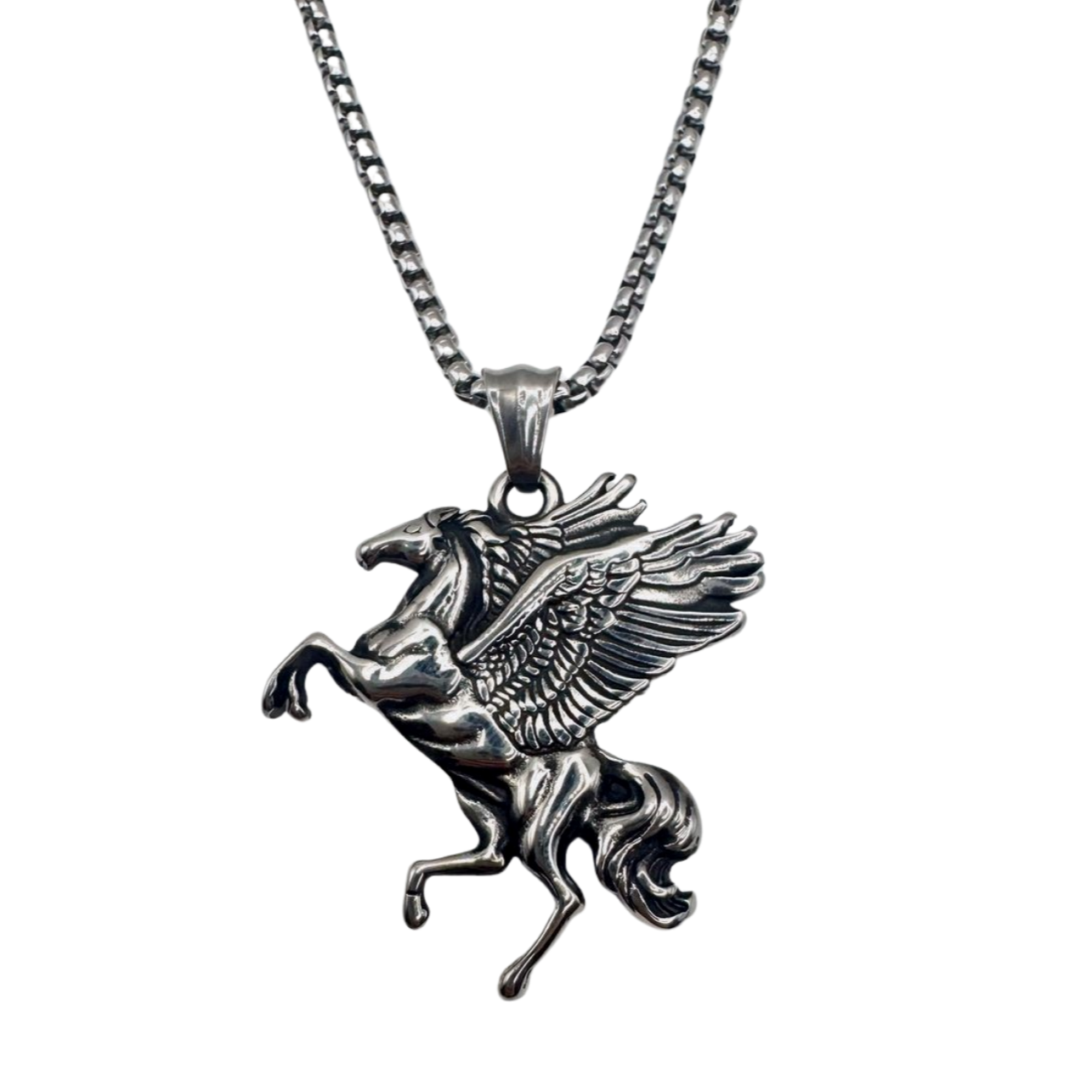 SILVER PEGASUS NECKLACE