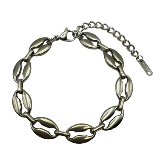 SILVER COFFEE BEAN BRACELET