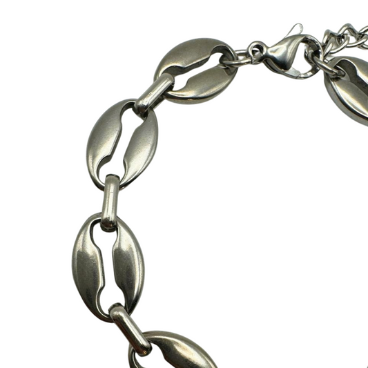 SILVER COFFEE BEAN BRACELET