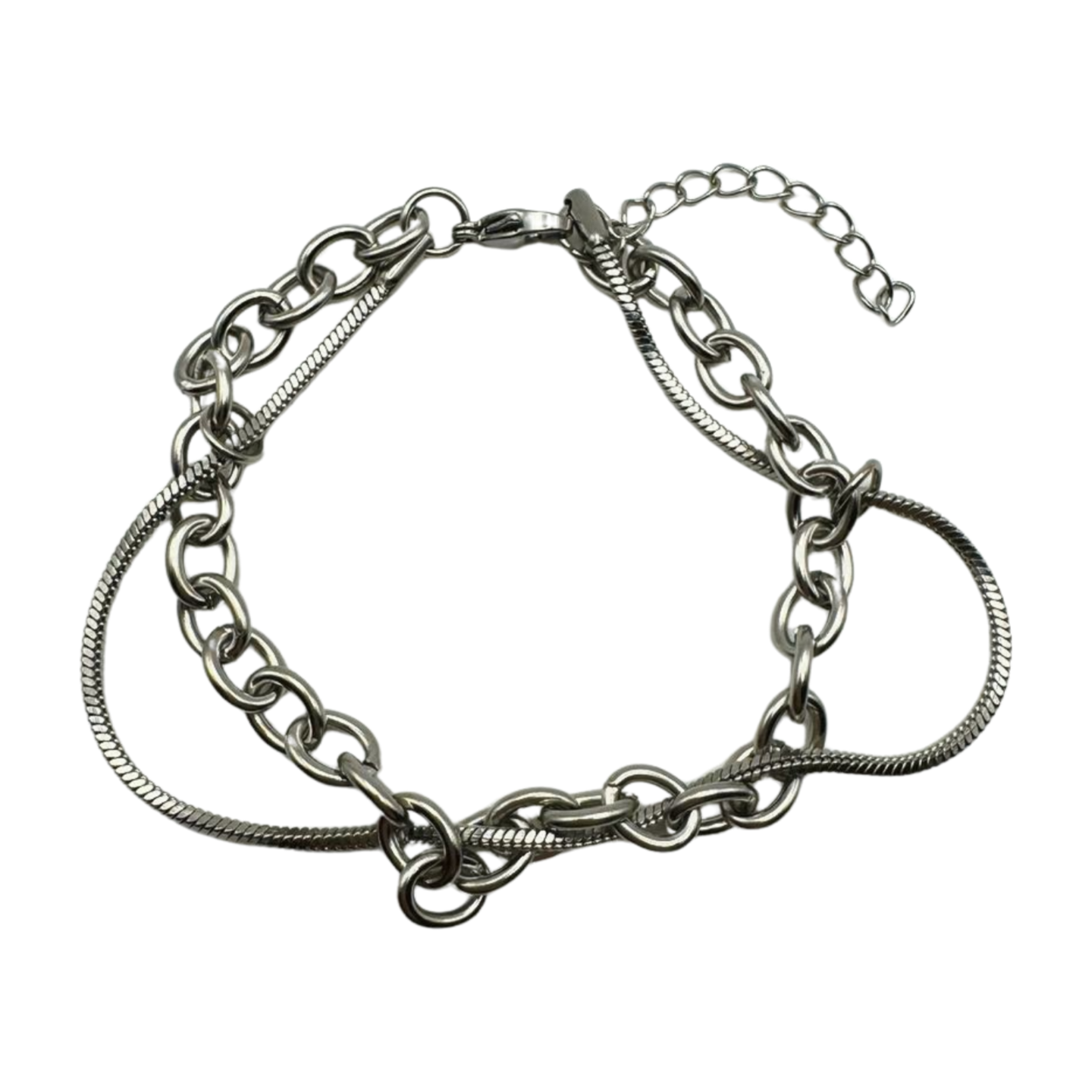SILVER DOUBLE CHAIN BRACELET