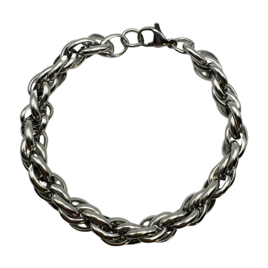 SILVER ROPE CHAIN BRACELET