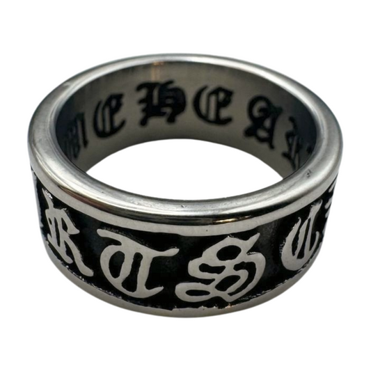 Gothic text ring