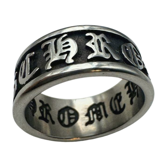 Gothic text ring