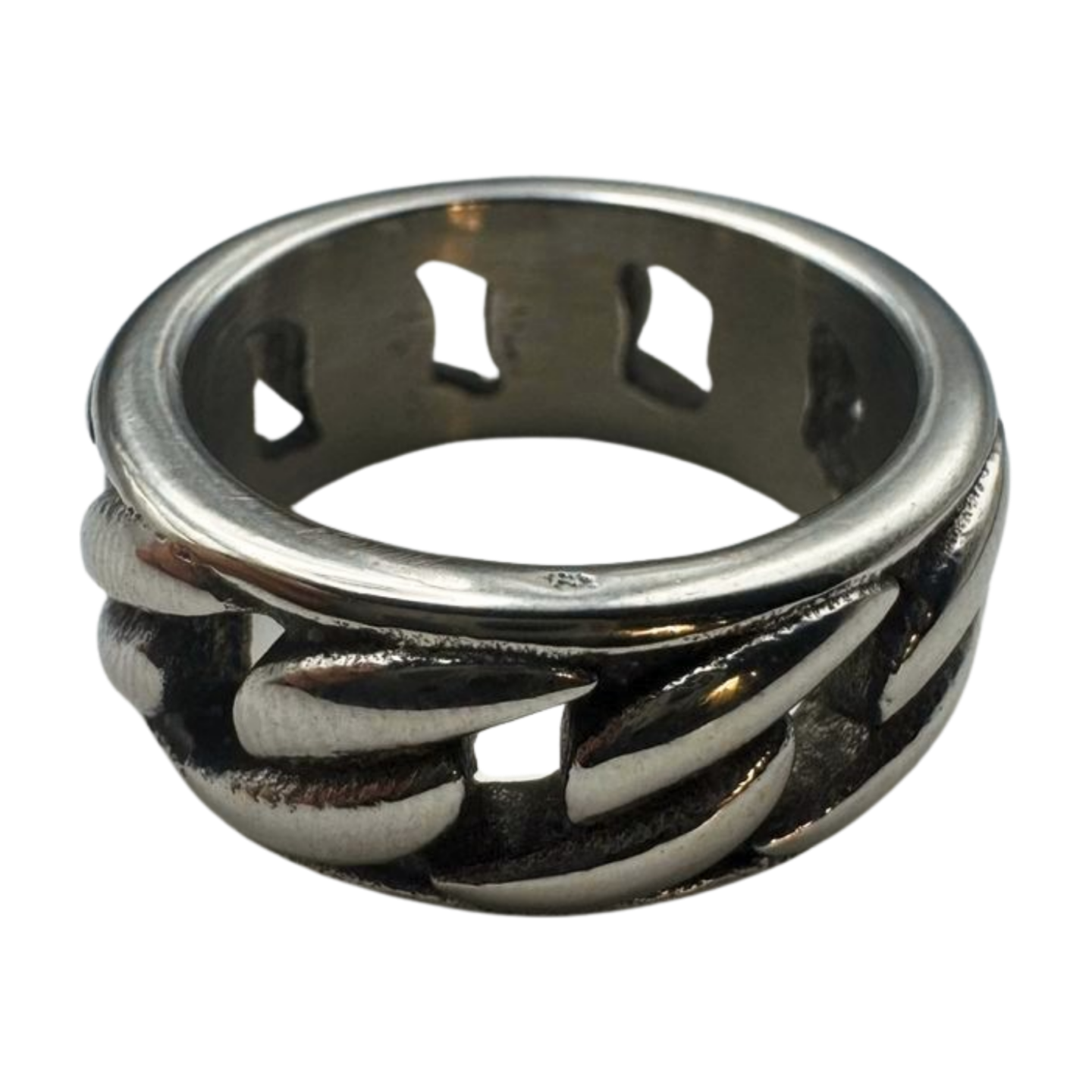 Silver curb ring
