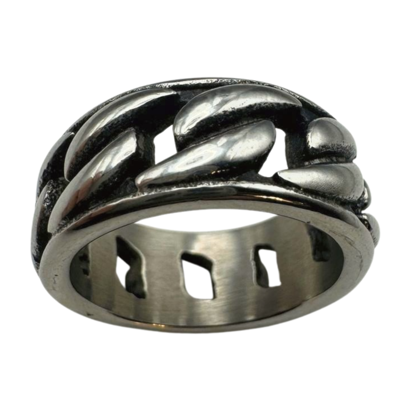Silver curb ring