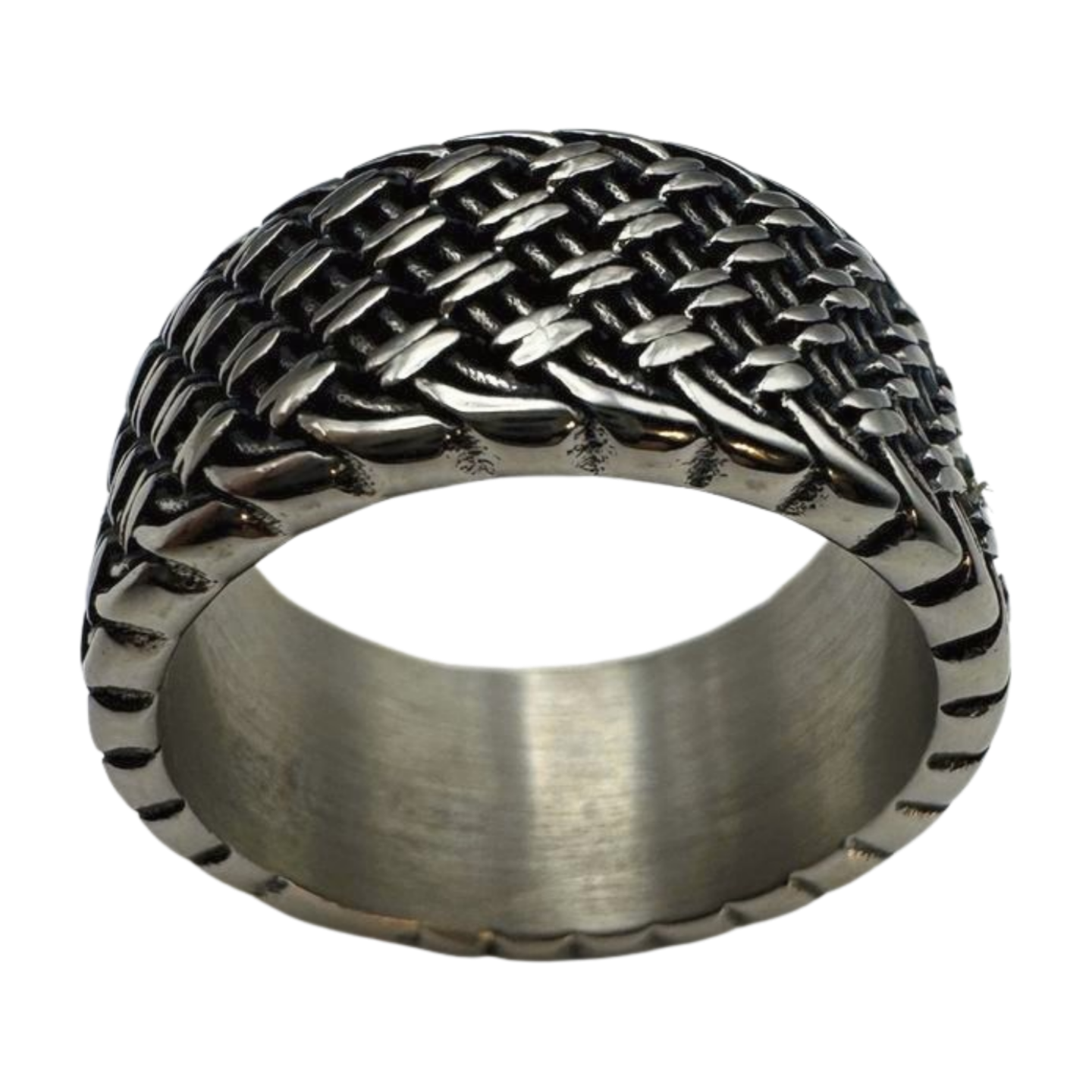 Silver textured ring