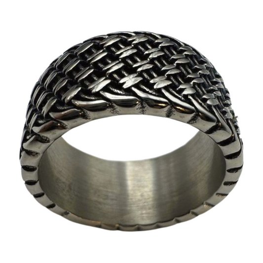 Silver textured ring