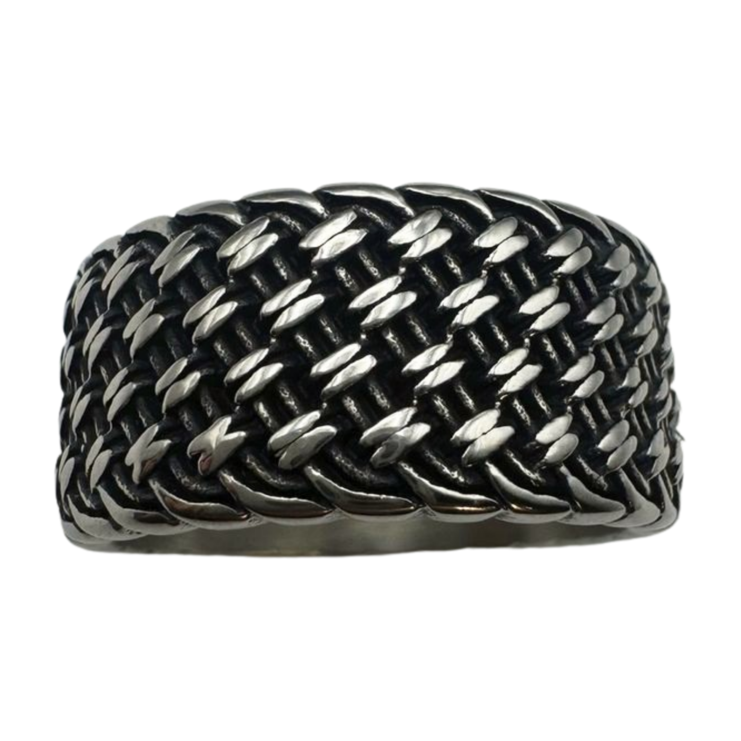 Silver textured ring