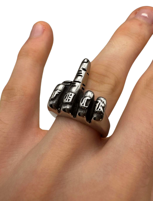 SILVER MIDDLE FINGER RING