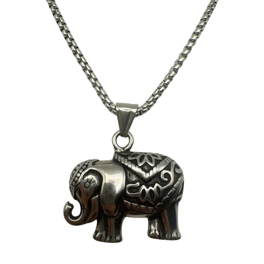 SILVER ROYAL ELEPHANT NECKLACE