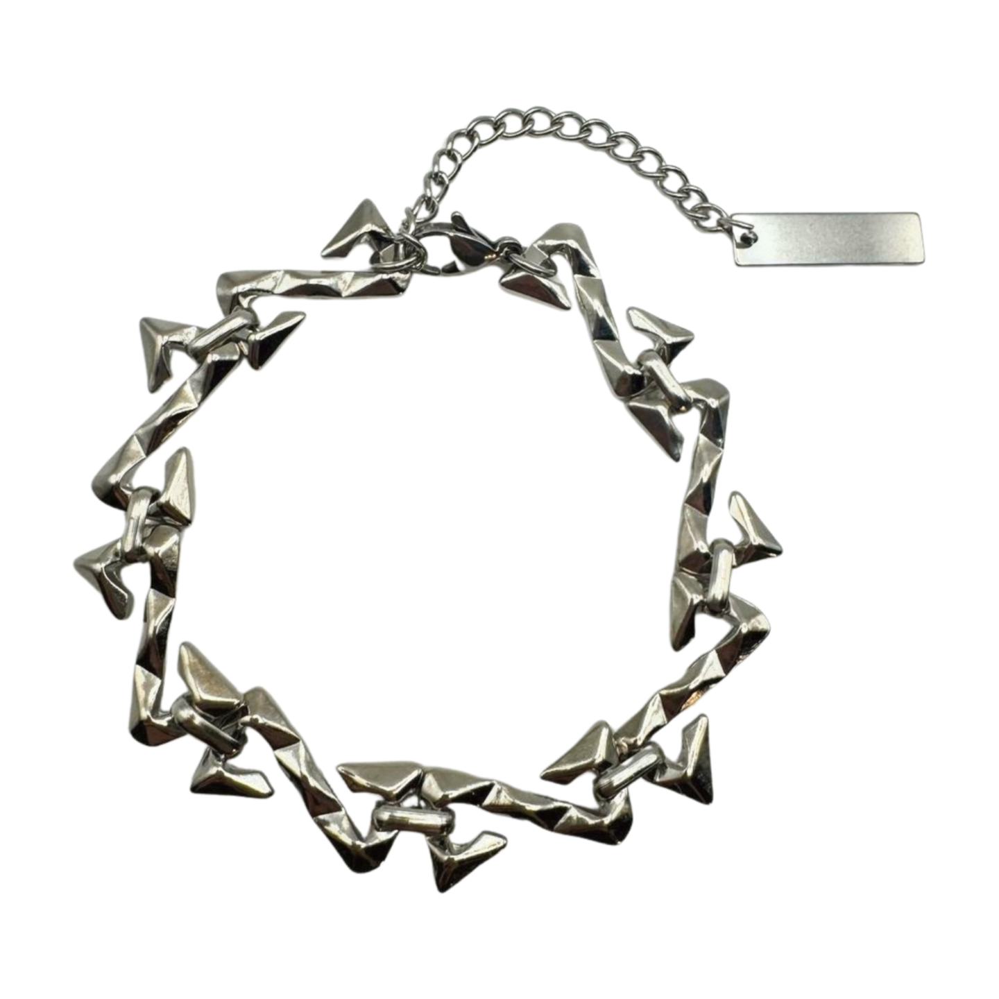 SILVER FACETED BRACELET