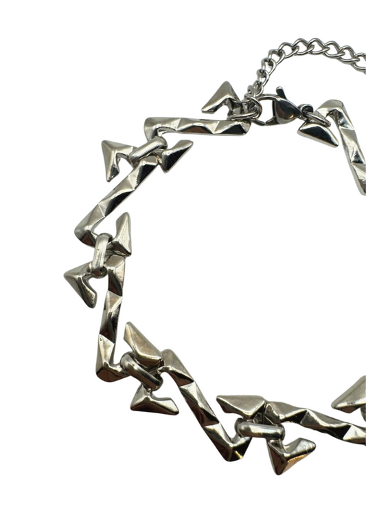 SILVER FACETED BRACELET