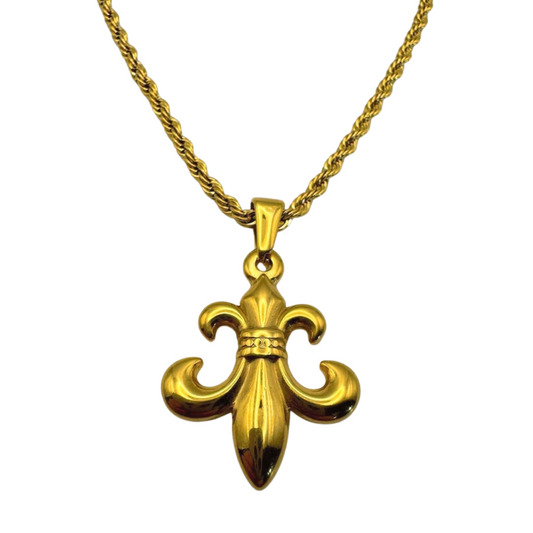 GOLD FLEUR DE LIS NECKLACE