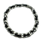 SILVER AND BLACK LEATHER BRACELET