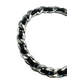 SILVER AND BLACK LEATHER BRACELET