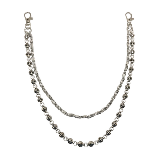 SILVER CHROME DOUBLE CHAIN BELT