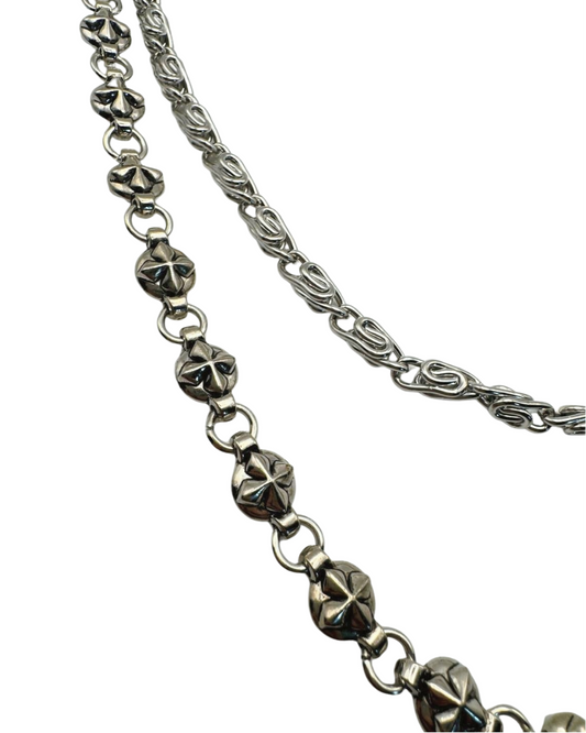SILVER CHROME DOUBLE CHAIN BELT