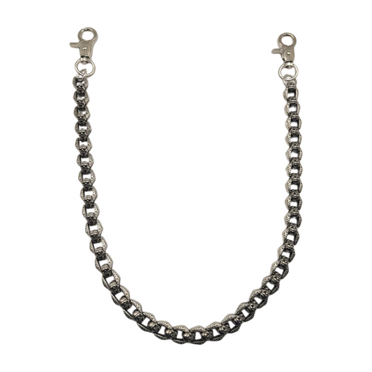 SILVER FORGED SKULL BELT CHAIN