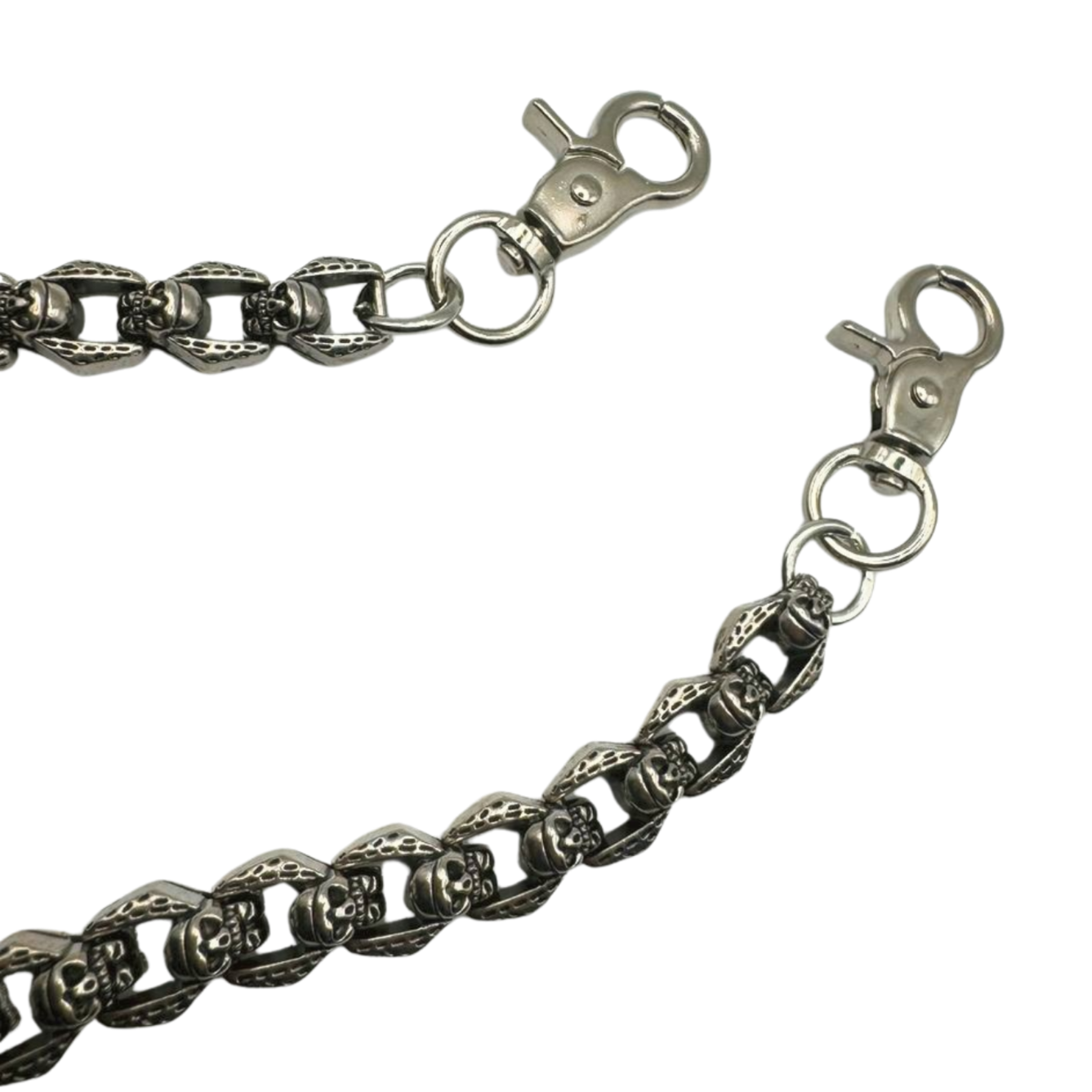SILVER FORGED SKULL BELT CHAIN