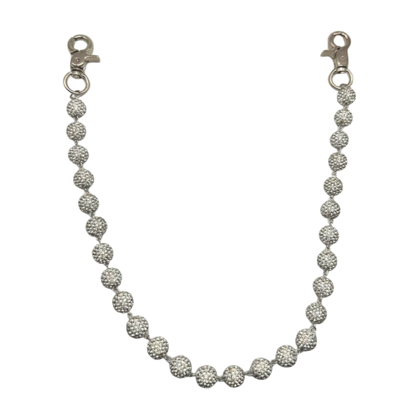 WHITE BEADED CYRTSAL BELT CHAIN