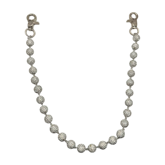 WHITE BEADED CYRTSAL BELT CHAIN