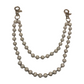 WHITED BEADED CYSTAL DOUBLE BELT CHAIN
