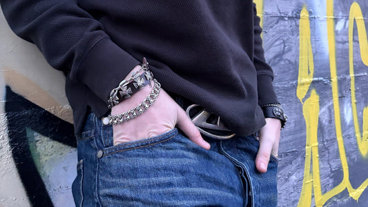 SILVER SKULL CUBAN BRACELET