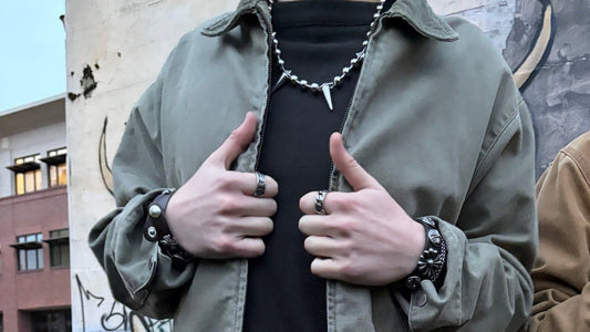 SILVER BEADED SPIKE CHAIN