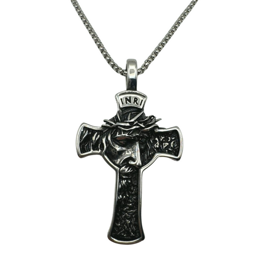 SILVER JESUS CROSS