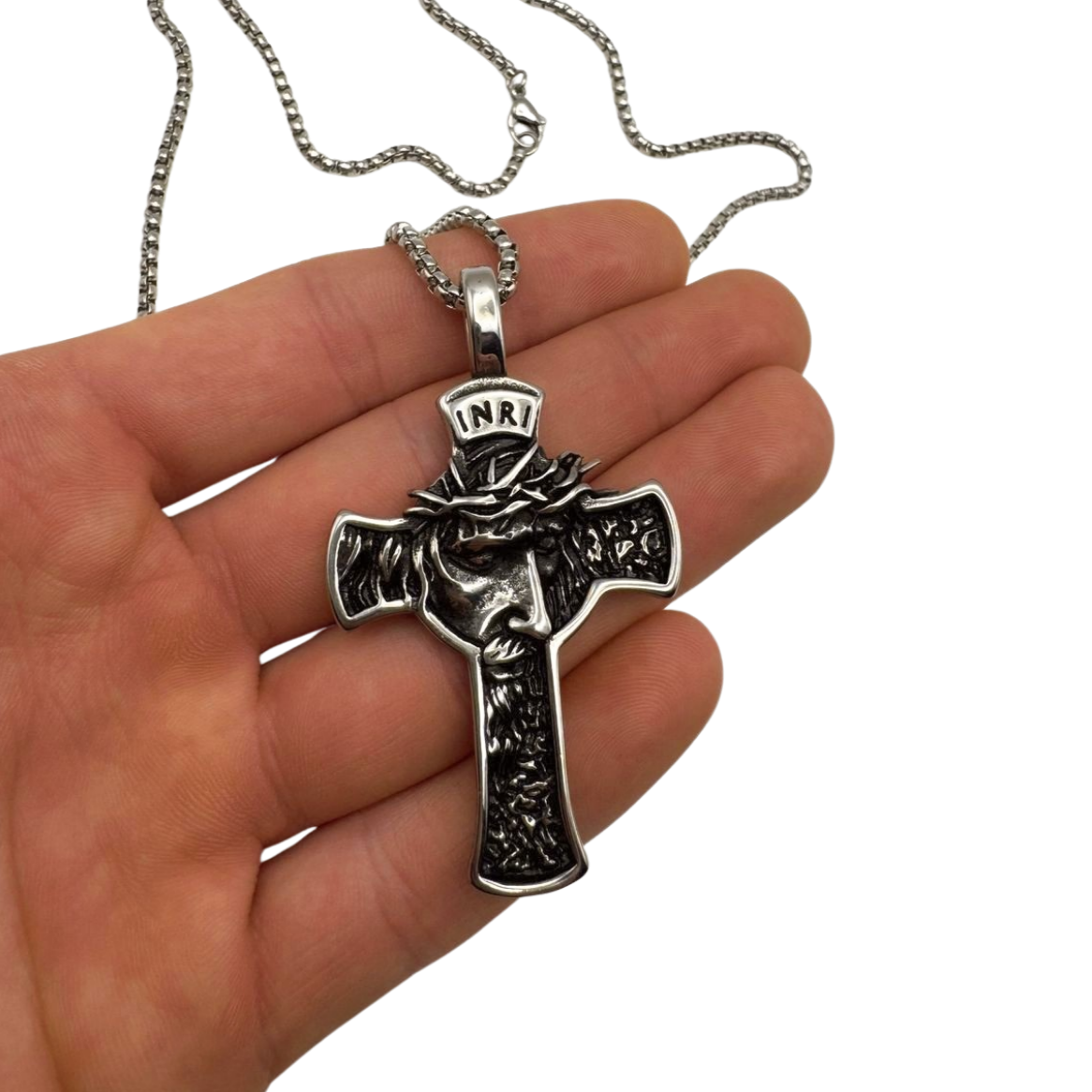 SILVER JESUS CROSS
