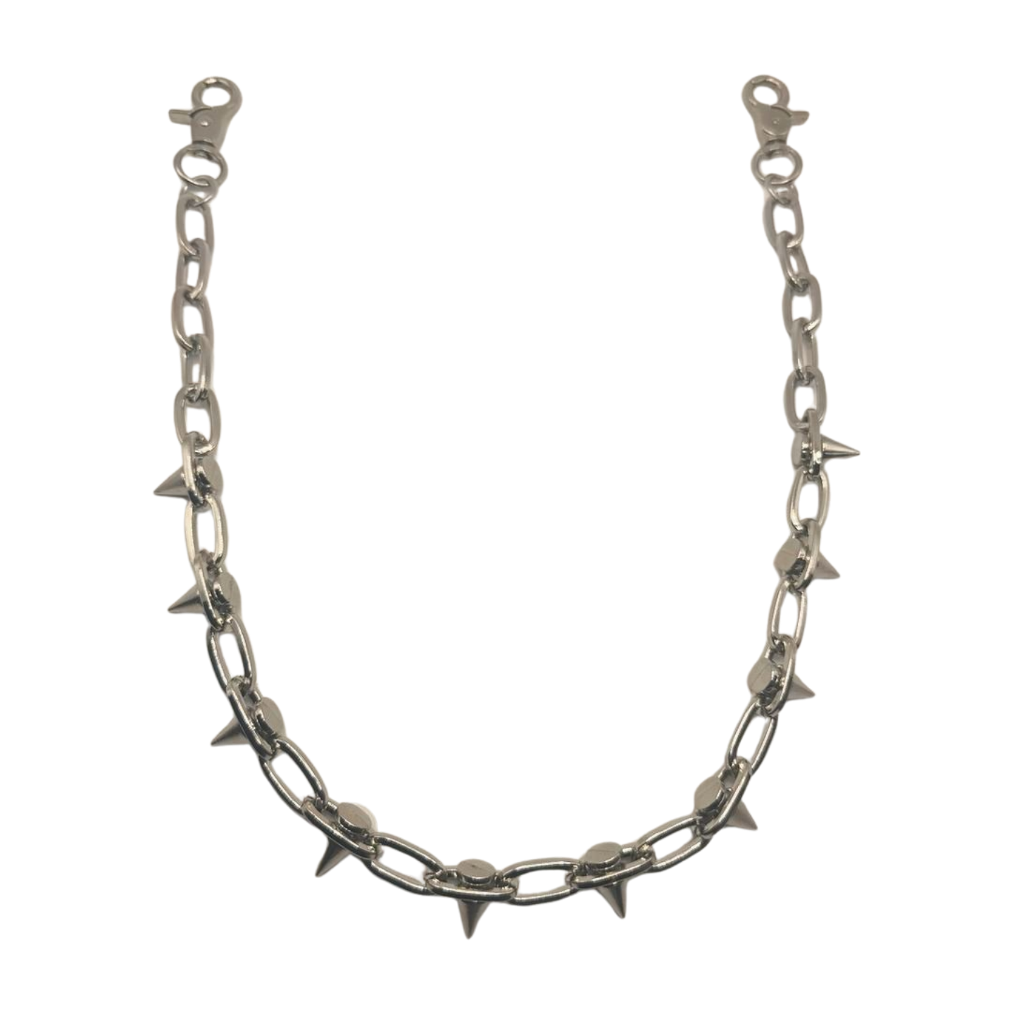 SILVER SPIKED CHAIN BELT